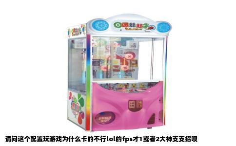 请问这个配置玩游戏为什么卡的不行lol的fps才1或者2大神支支招呗