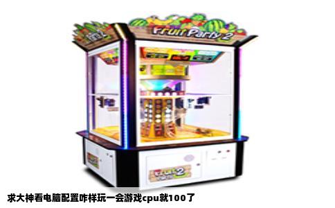 求大神看电脑配置咋样玩一会游戏cpu就100了