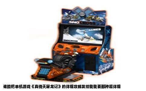 谁能把单机游戏《真倚天屠龙记》的详细攻略发给我我要那种超详细