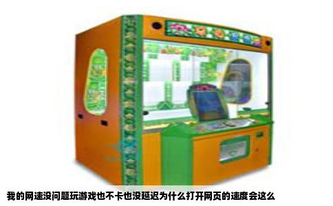 我的网速没问题玩游戏也不卡也没延迟为什么打开网页的速度会这么