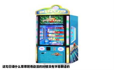 这句日语什么意思啊看动漫的时候没有字幕翻译的